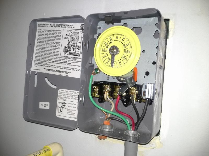 My Intermatic WH40 install... (electric hot water heater timer